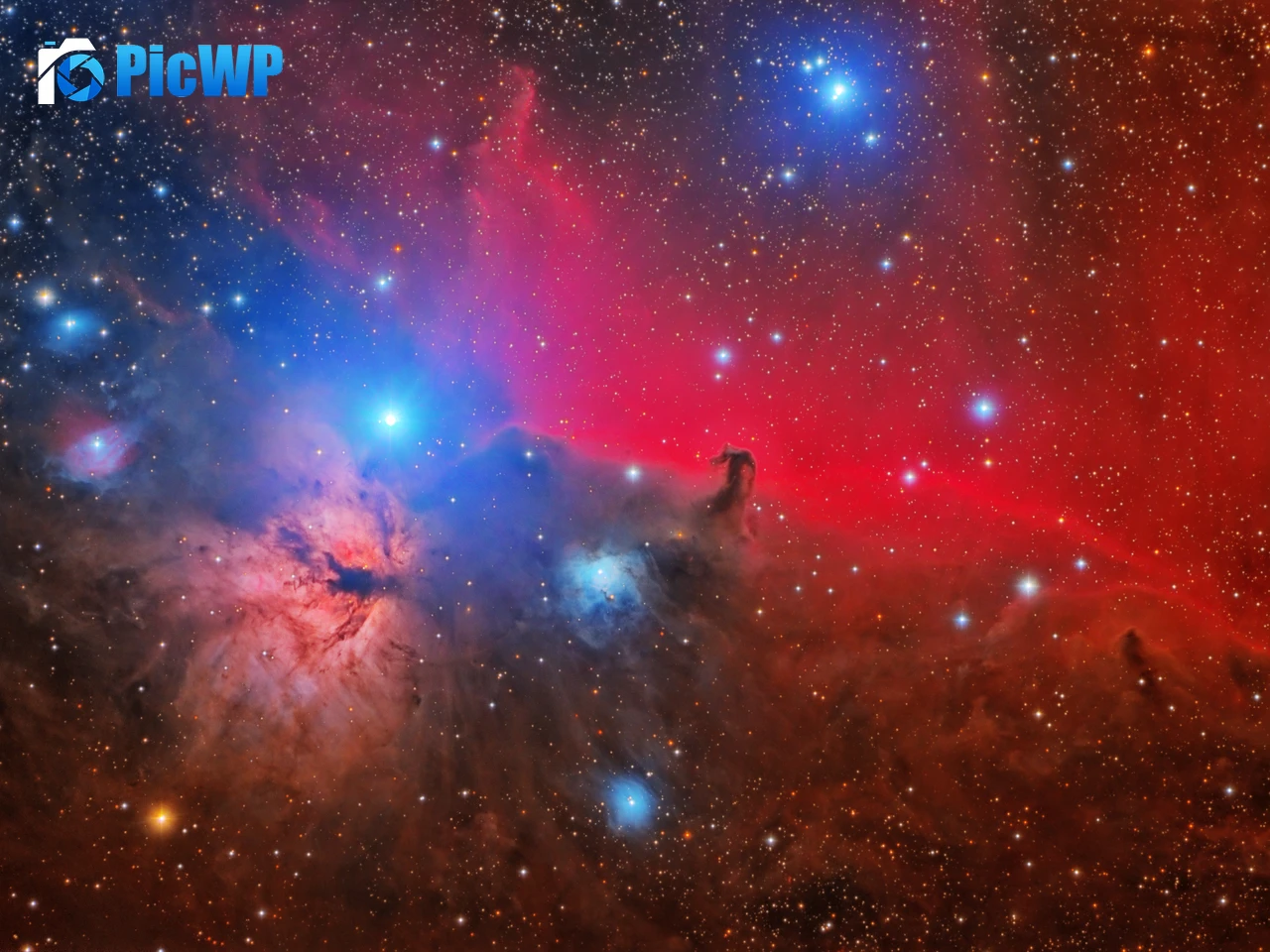 Horsehead Flame Nebula Orion Constellation 4K PC Wallpaper
