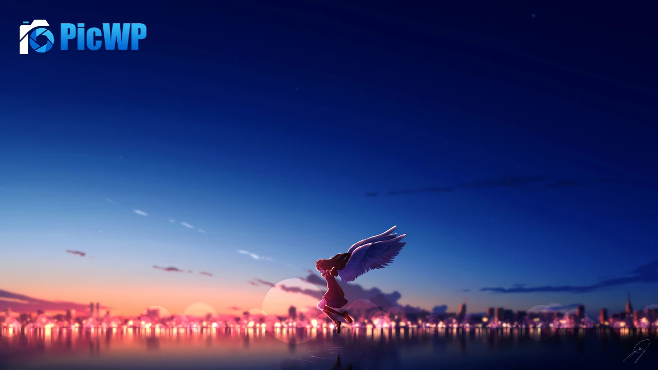 Anime girl Angel 4K PC Wallpaper