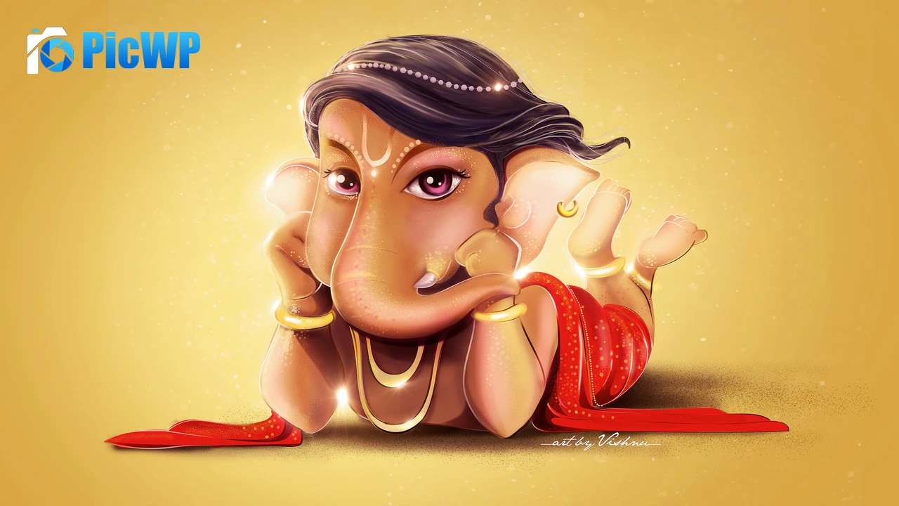 Lord Ganesha Little Ganesha 4K PC Wallpaper