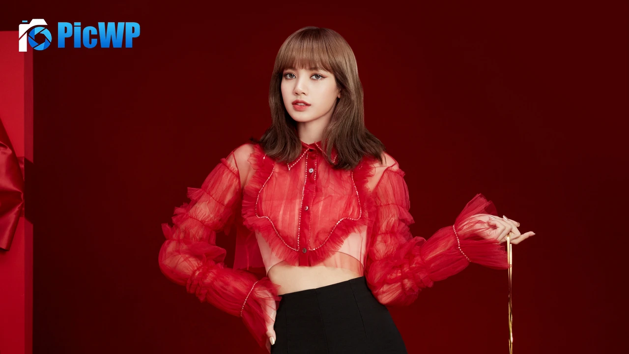 Lisa Red background 4K PC Wallpaper