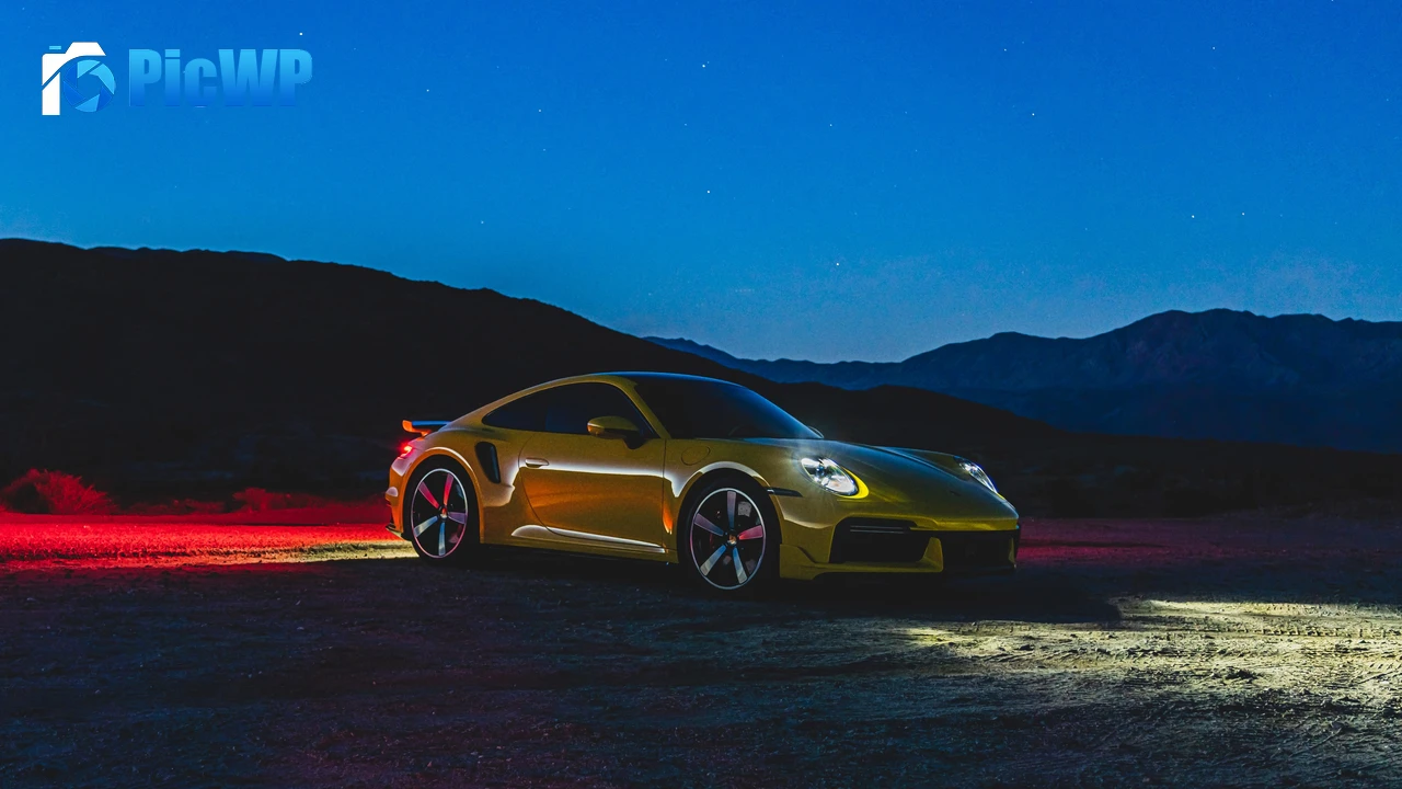 Porsche 911 Turbo Night 4K PC Wallpaper