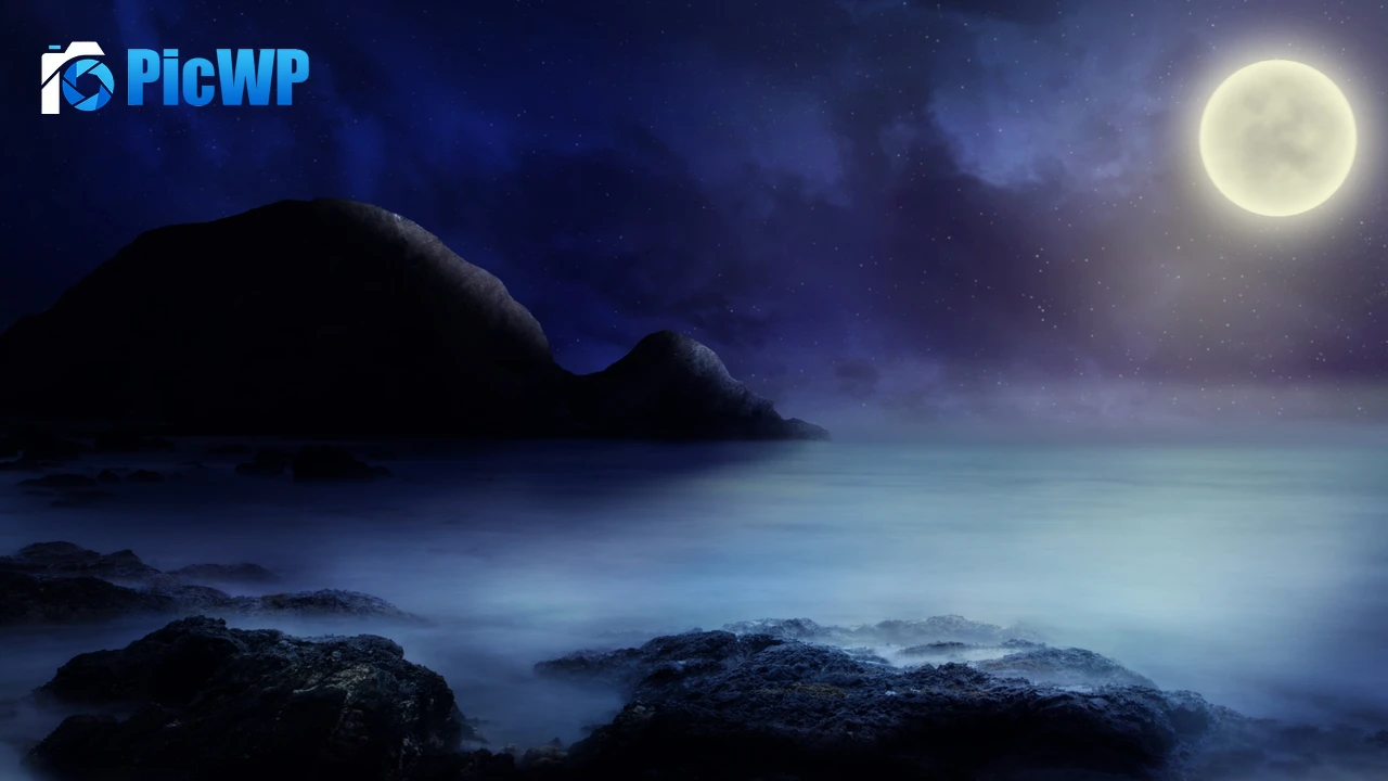 Full moon Starry sky 4K PC Wallpaper