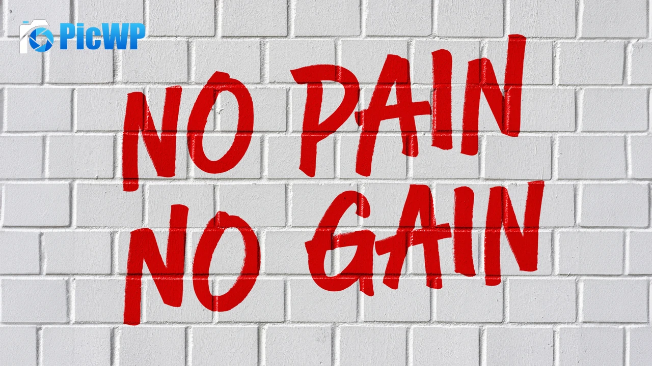 No pain No gain Brick wall 4K PC Wallpaper