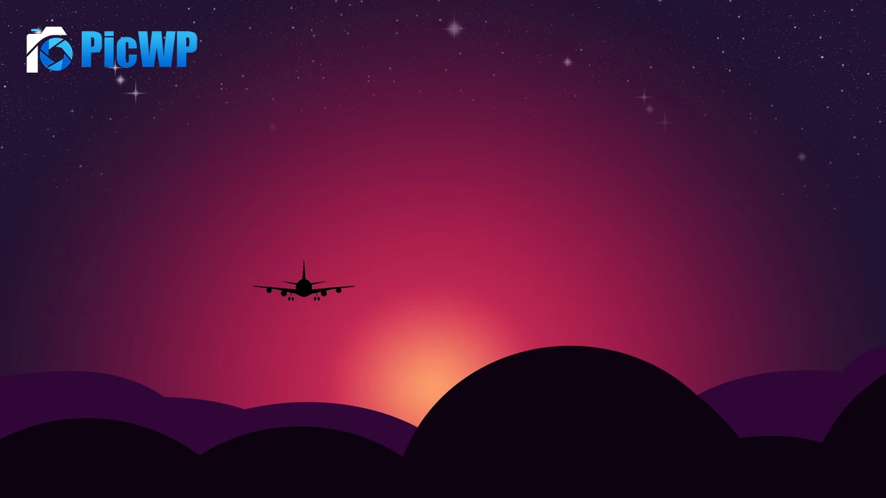 Plane Sunset 4K PC Wallpaper