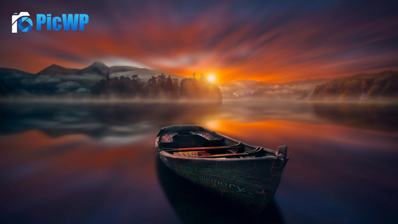 Sunset Boat 4K PC Wallpaper