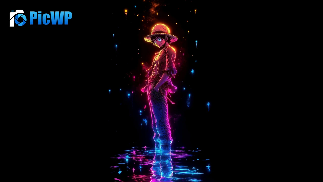 Neon Monkey D. Luffy 4K PC Wallpaper