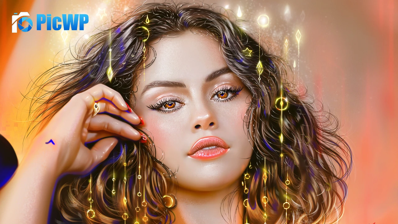 Selena Gomez Paint 4K PC Wallpaper