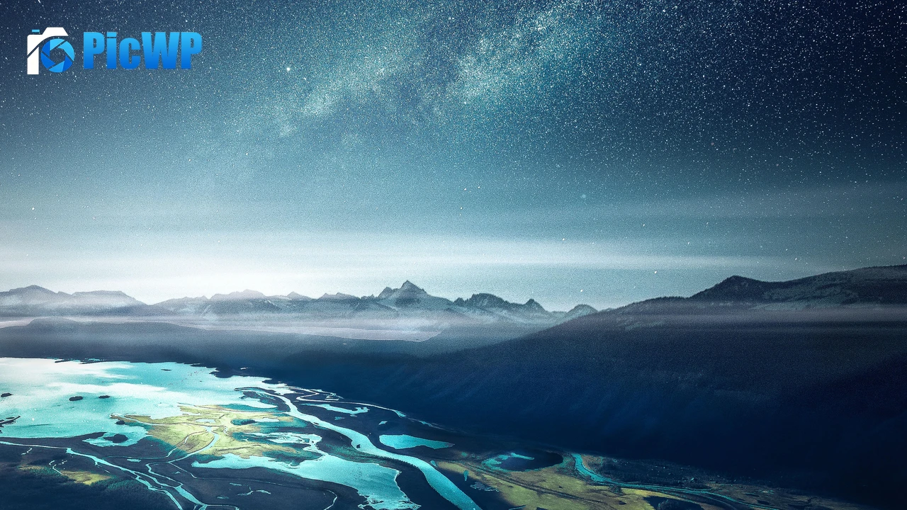 Mountains Starry sky 4K PC Wallpaper