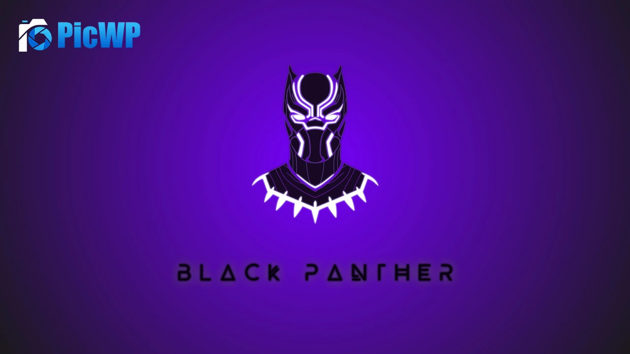 Black Panther Minimal Purple 4K PC Wallpaper