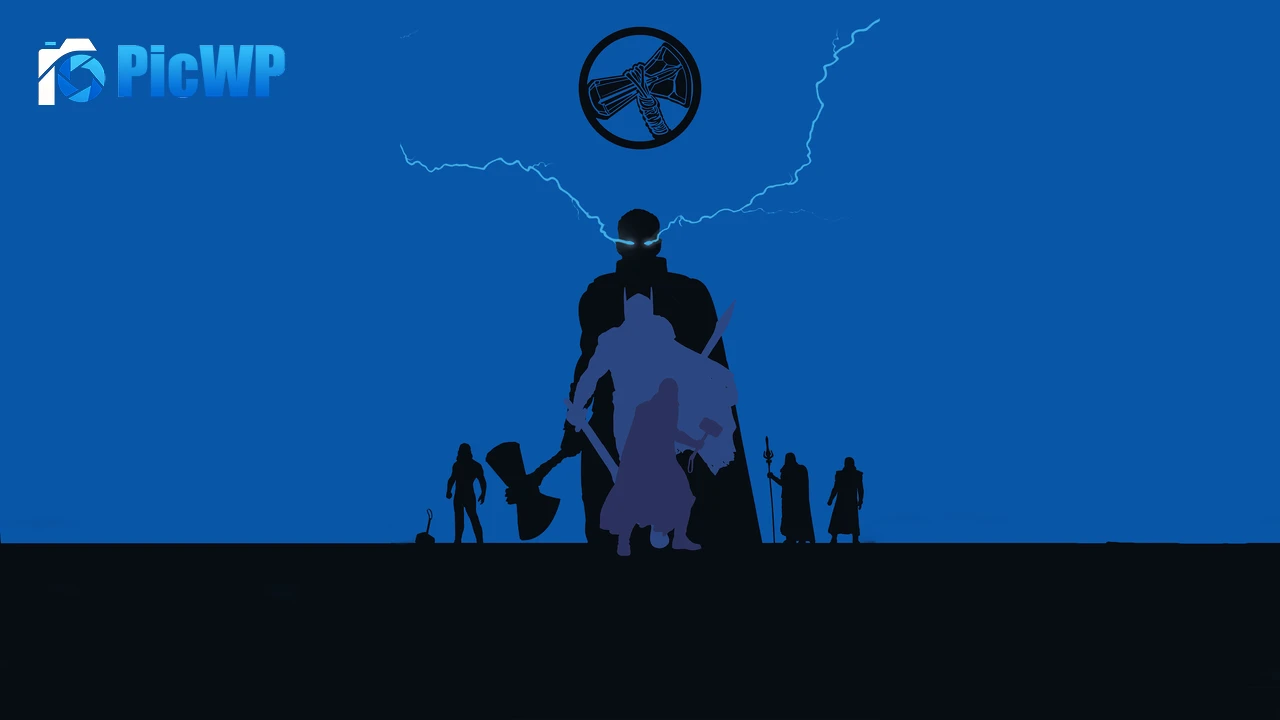 Thor Minimal art 4K PC Wallpaper