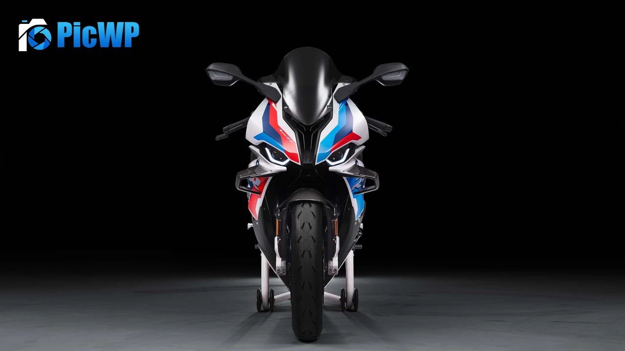 BMW M 1000 RR Black background 4K PC Wallpaper