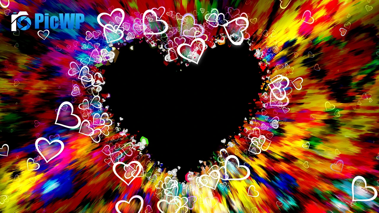 Love hearts Colorful abstract 4K PC Wallpaper