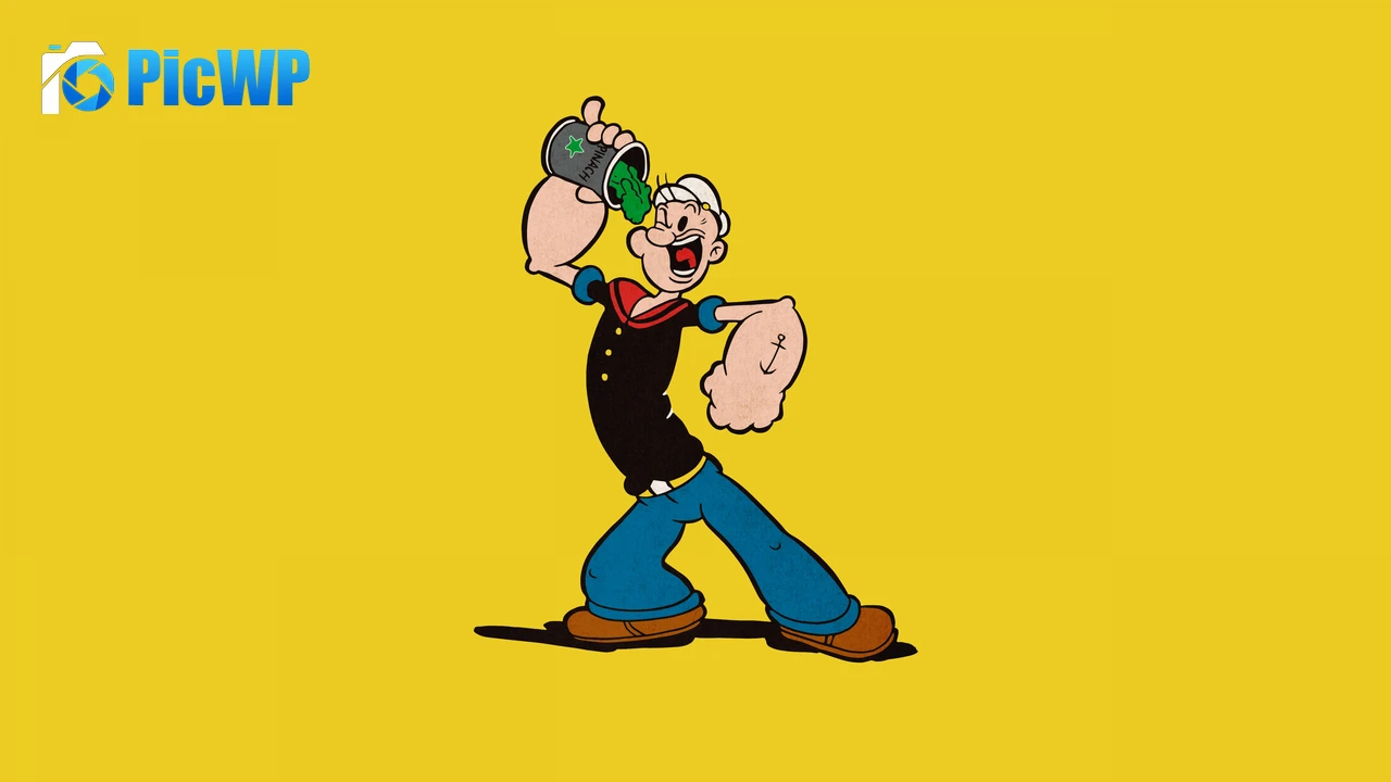 Popeye eating Spinach 4K PC Wallpaper