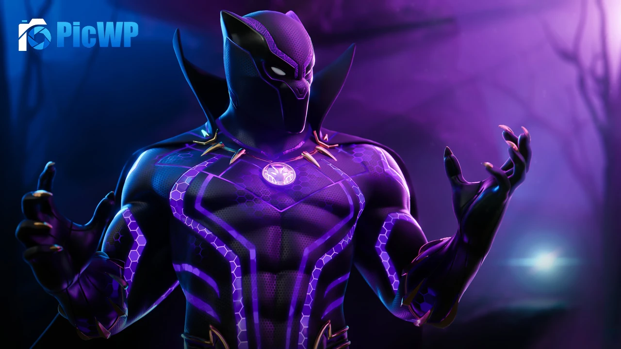 Black Panther Neon 4K PC Wallpaper