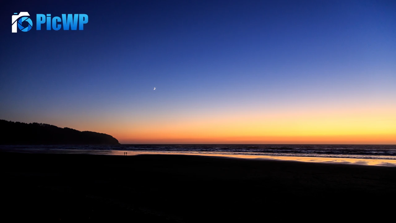 Sunset Beach Silhouette 4K PC Wallpaper