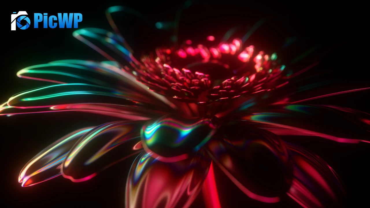 Neon Digital flower 4K PC Wallpaper