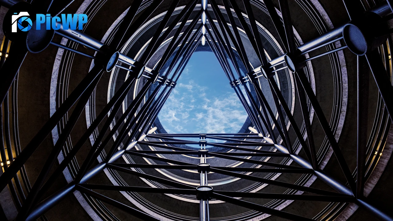 Multistorey car park Looking up at Sky 4K PC Wallpaper