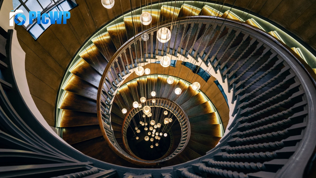 Wooden stairs Aesthetic 4K PC Wallpaper