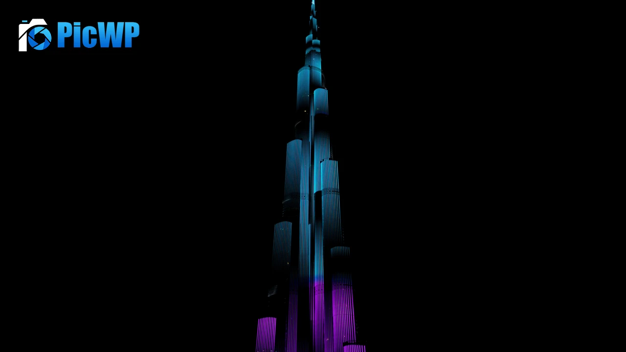 Burj Khalifa Night illumination 4K PC Wallpaper