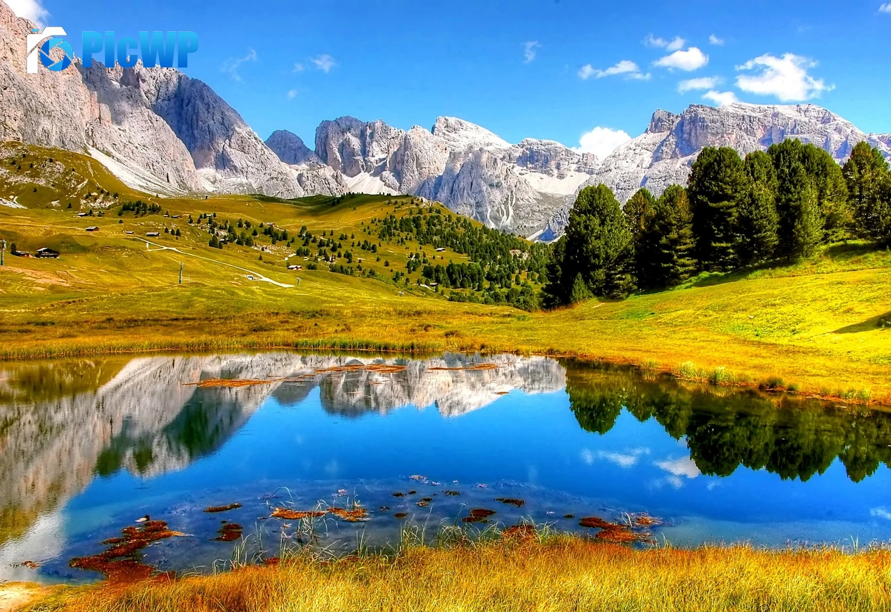 Mountains Lake 3K PC Wallpaper