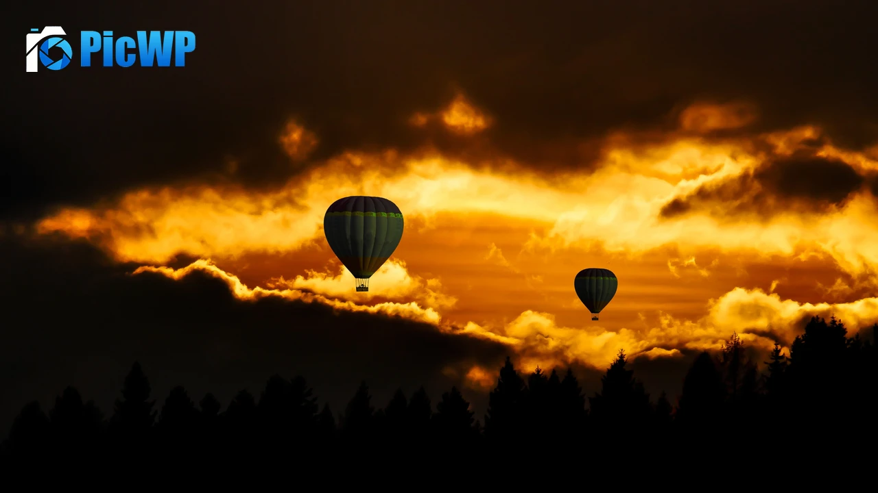 Hot air balloons Sunset 4K PC Wallpaper
