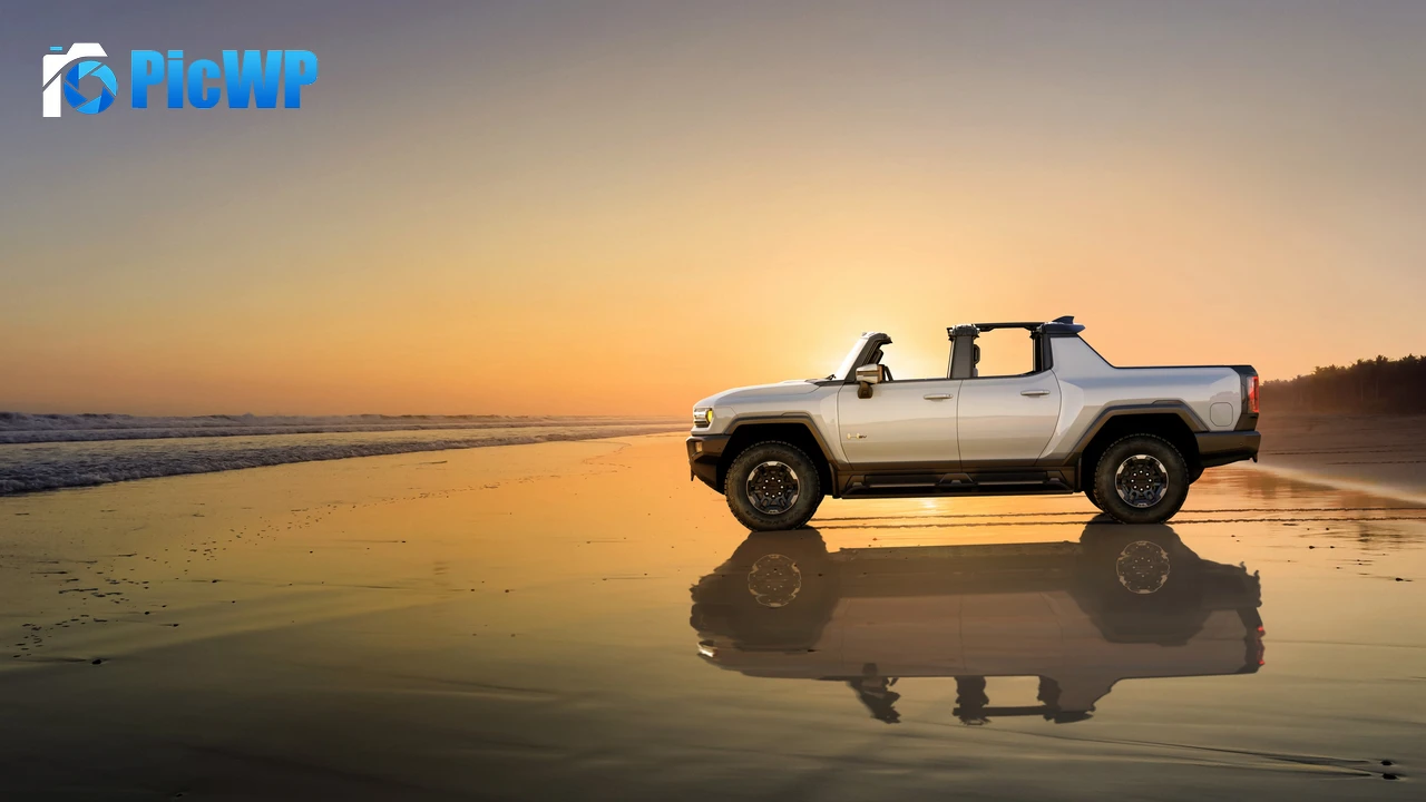 GMC Hummer EV Sunset 4K PC Wallpaper