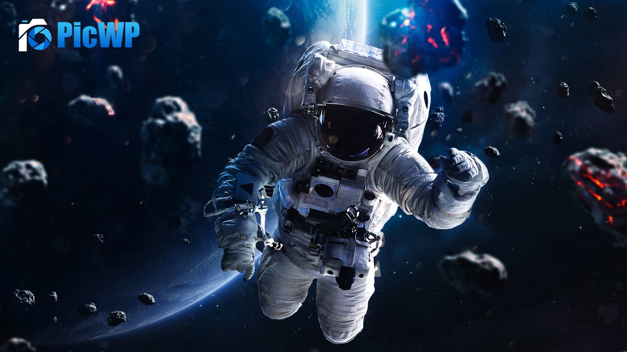 Astronaut Asteroids 4K PC Wallpaper