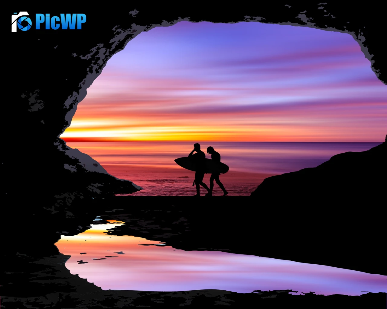 Beach Silhouette 4K PC Wallpaper