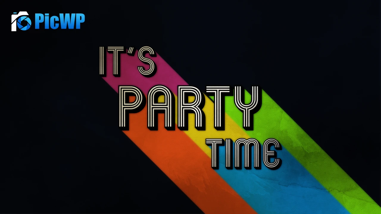 Its Party Time Black background 4K PC Wallpaper