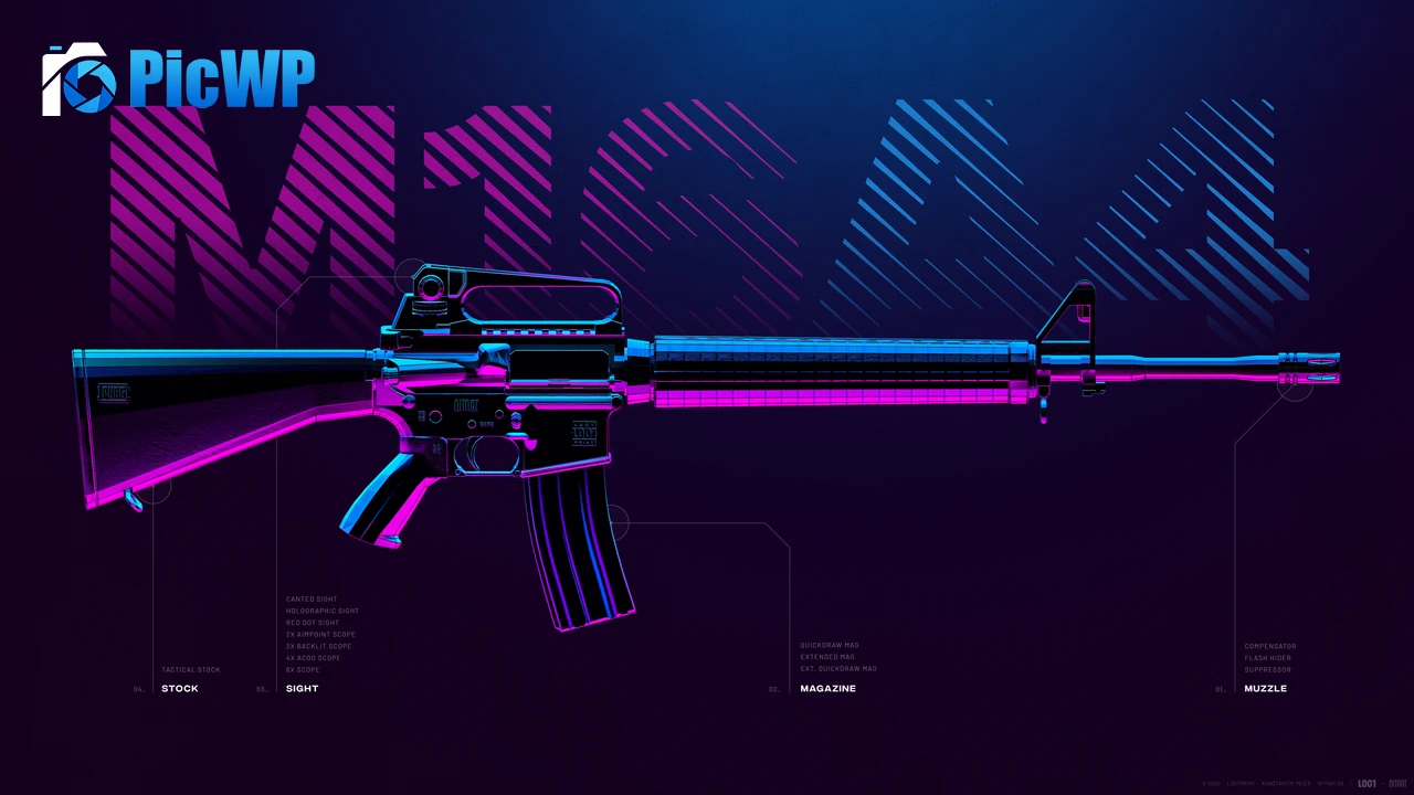 M16A4 Assault rifle 4K PC Wallpaper