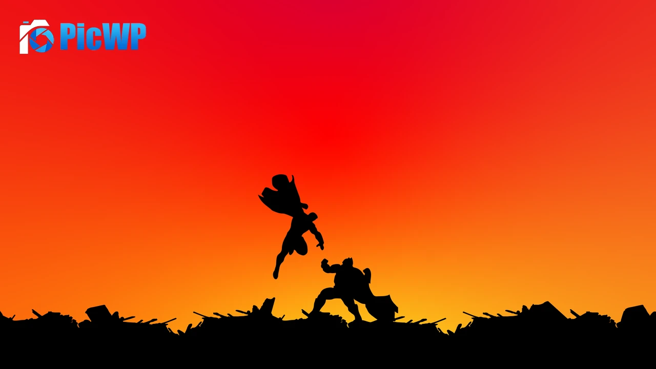Batman v Superman Silhouette 4K PC Wallpaper