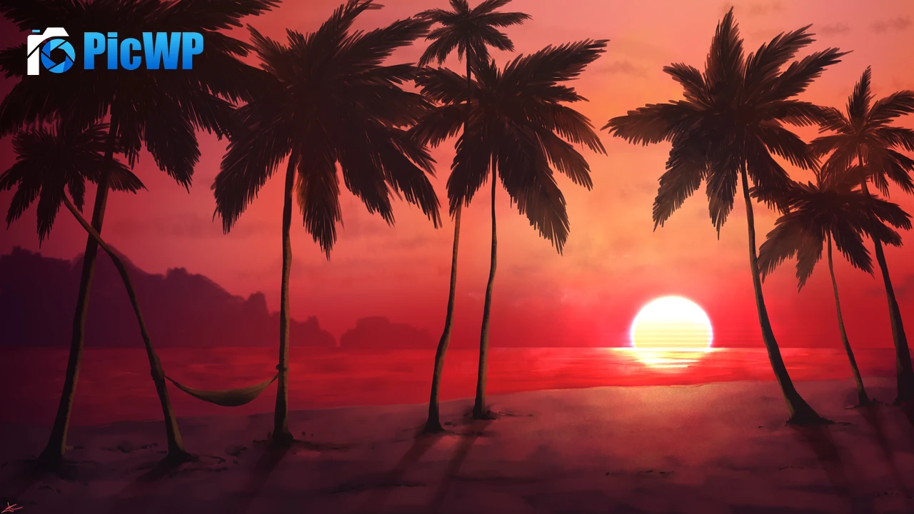 Sunset Tropical 4K PC Wallpaper