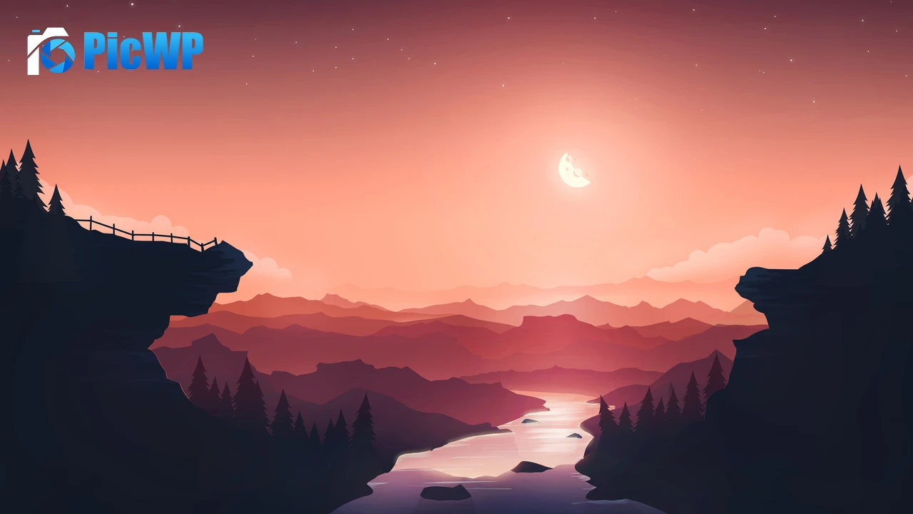 Sunset Moon 4K PC Wallpaper