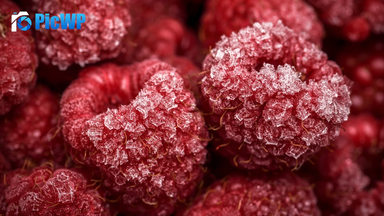 Frozen Raspberries Red fruits 4K PC Wallpaper