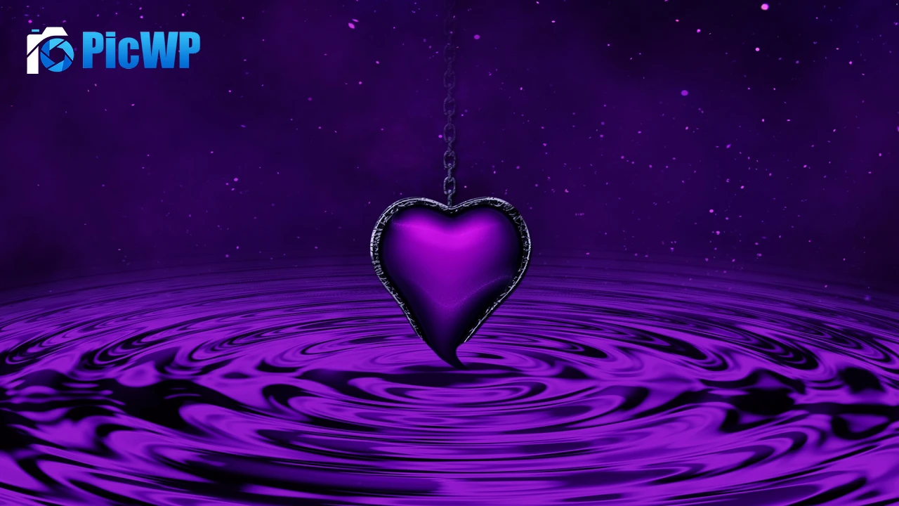 Purple Heart Water 4K PC Wallpaper