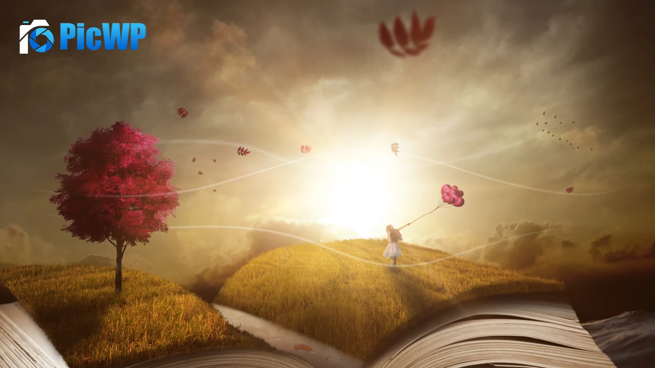 Book Purple Tree 4K PC Wallpaper