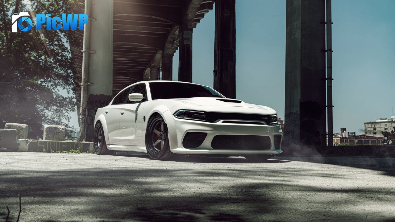 Dodge Challenger SRT Hellcat Widebody White cars 4K PC Wallpaper