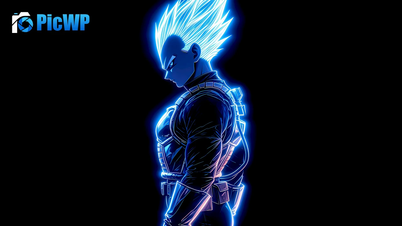Vegeta Neon glow 4K PC Wallpaper