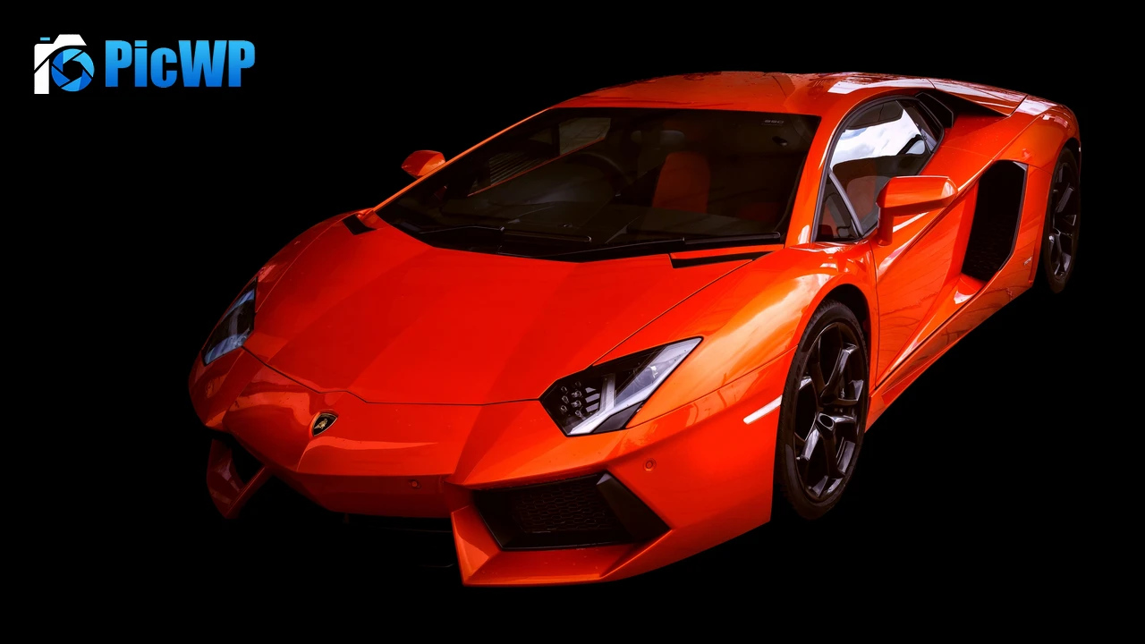 Lamborghini Aventador Black background 4K PC Wallpaper