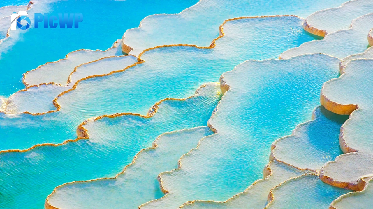 Travertines of Pamukkale Thermal pools 4K PC Wallpaper