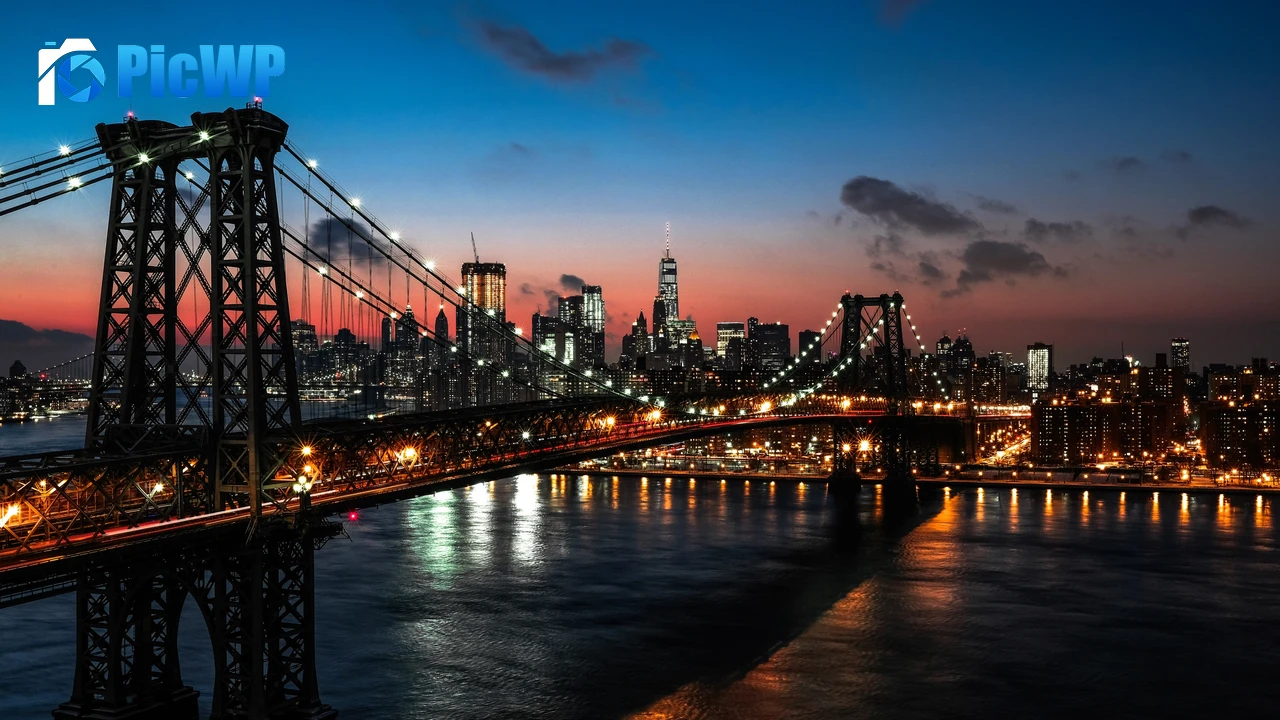 Williamsburg Bridge Sunset 4K PC Wallpaper