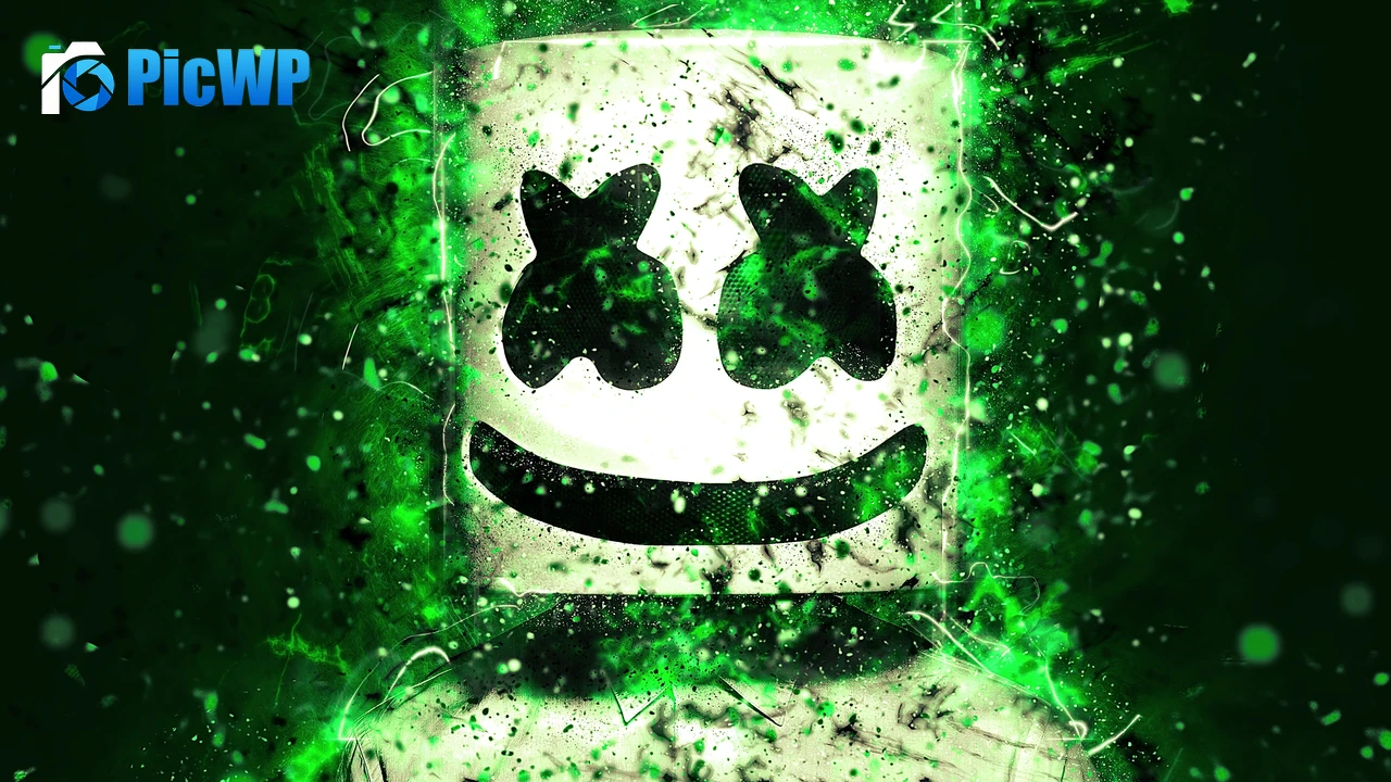 Marshmello Neon art 4K PC Wallpaper