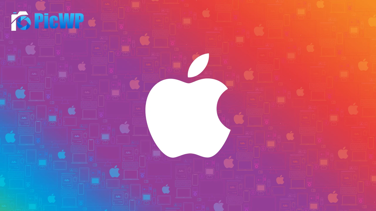 Apple logo Gradient background 4K PC Wallpaper