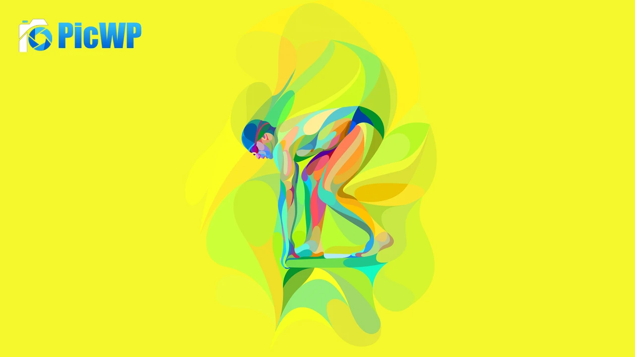 Swimmer Illustration 4K PC Wallpaper