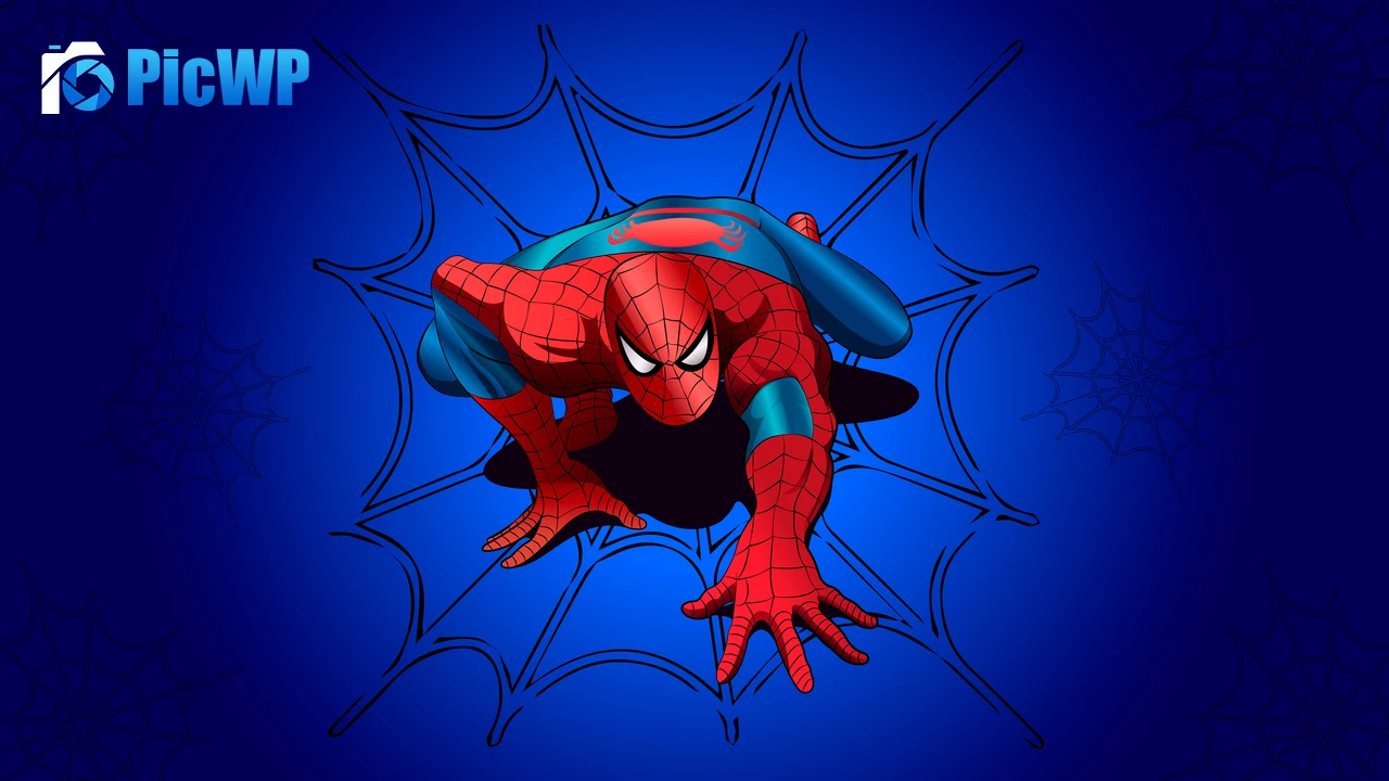 Spider-Man Blue background 4K PC Wallpaper