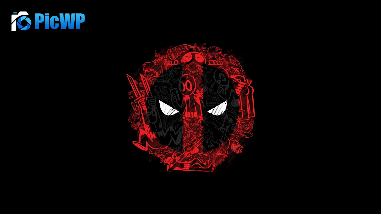 Deadpool Black background 4K PC Wallpaper
