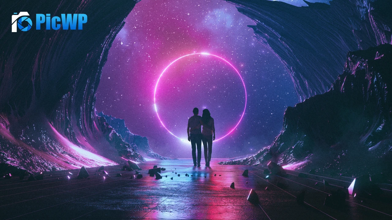 Couple Neon 4K PC Wallpaper