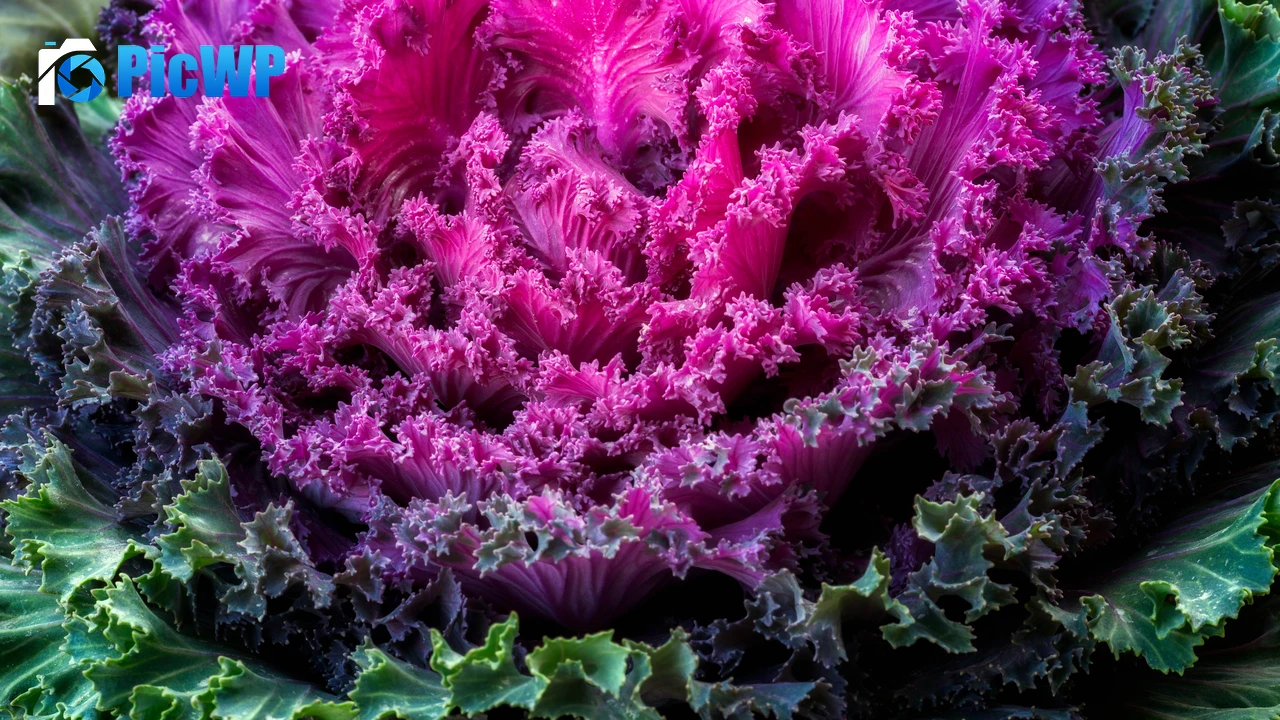 Ornamental Kale Pink leaves 4K PC Wallpaper