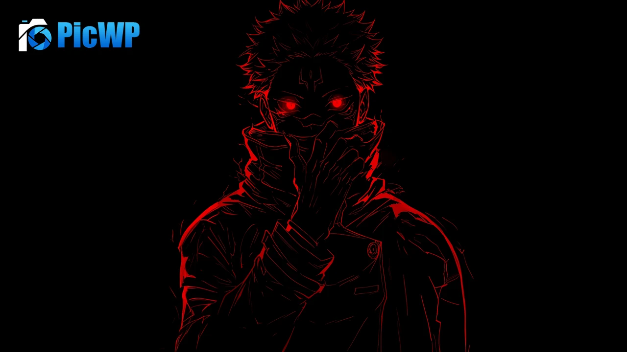 Sukuna Red aesthetic 4K PC Wallpaper