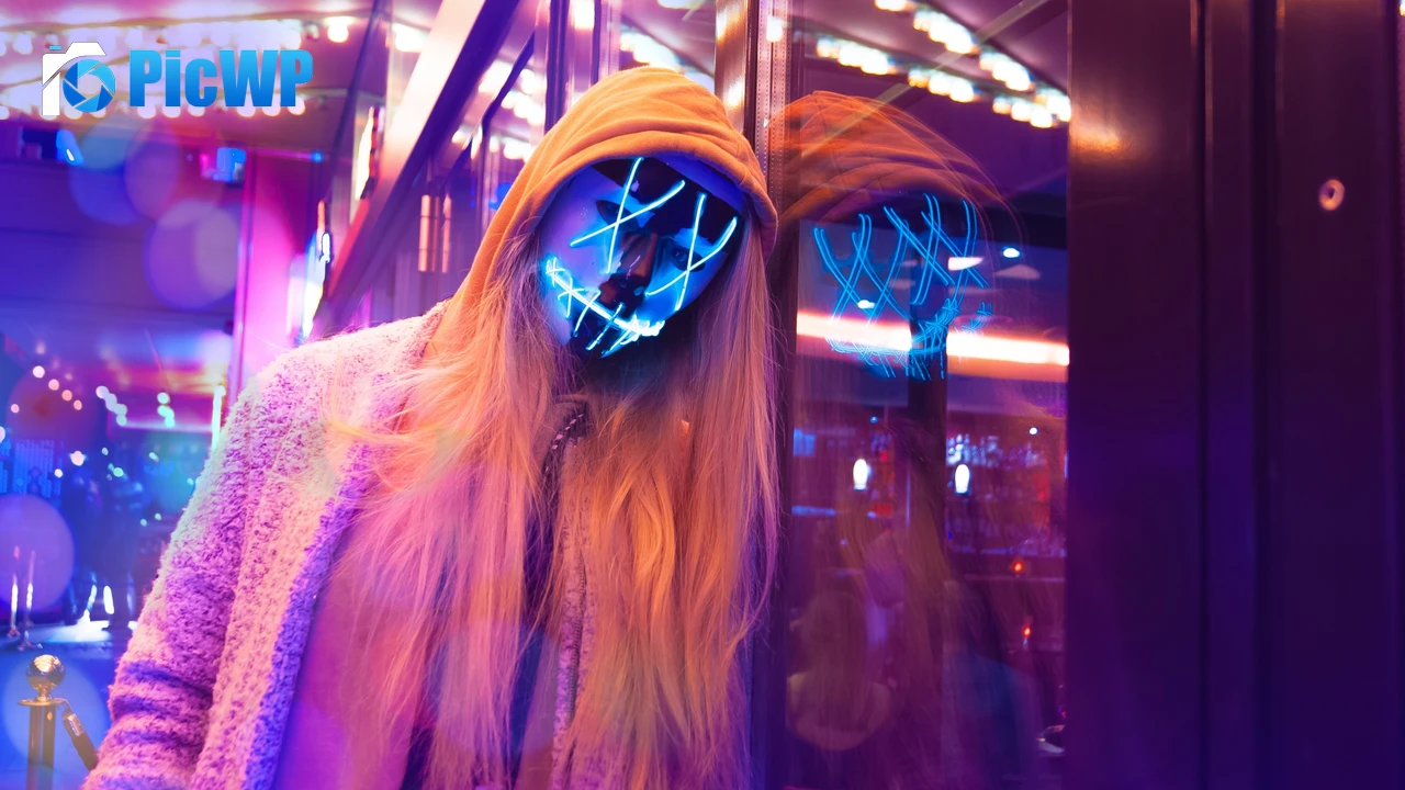 LED mask Neon 4K PC Wallpaper